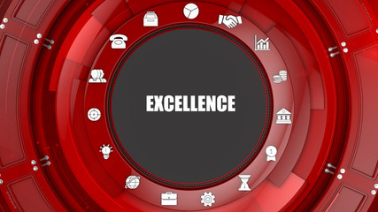 Naklejka premium Excellence concept image with business icons and copyspace