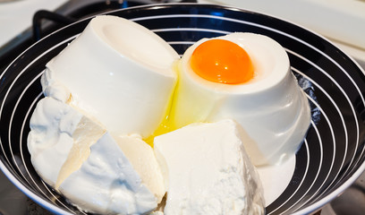 Cottage cheese-ricotta and egg.