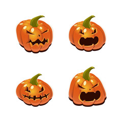 Halloween set with pumpkins