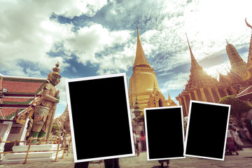 photo frame with landmark of Bangkok Wat-pha-kaw