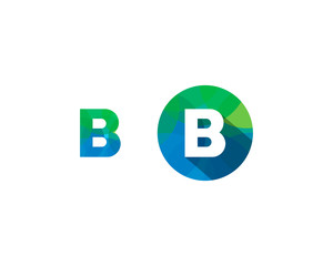 B Letter Multiply Colorful Shadow Pixel Logo Designs Element
