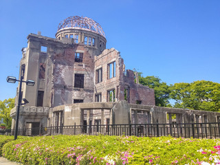 Hiroshima Peace Memorial (Atomic Bomb Dome or Genbaku Domu) in Hiroshima, Japan. UNESCO World Heritage Site
