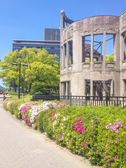 Hiroshima Peace Memorial (Atomic Bomb Dome or Genbaku Domu) in Hiroshima, Japan. UNESCO World Heritage Site