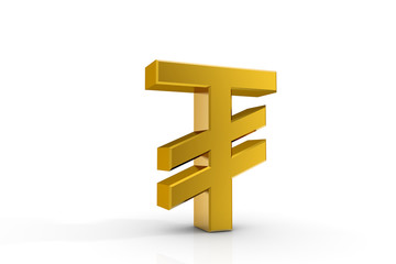 3d illustration currency sign of T
