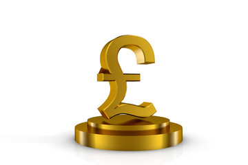 3d illustration currency sign of pound