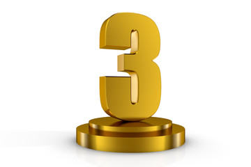 3d illuminated number 3