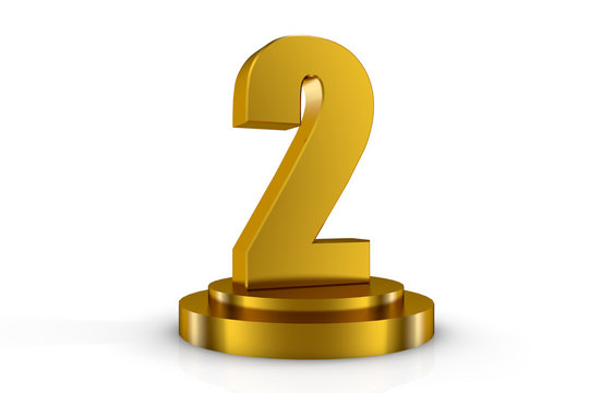 3d illuminated number 2