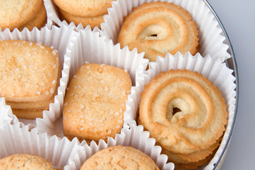 cookies in a round tin box