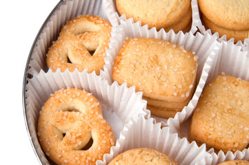cookies in a round tin box