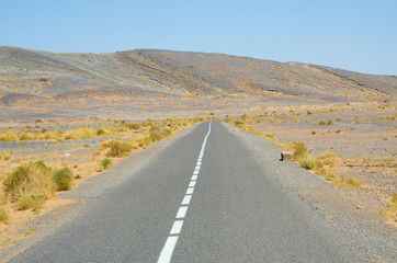 Fototapeta na wymiar Asphalt road in Morocco