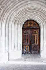Fototapeta na wymiar detail of an old church or castle door