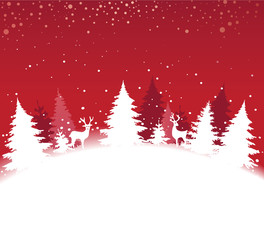 Christmas background with winter landscape