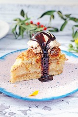 Apple cake on a plate