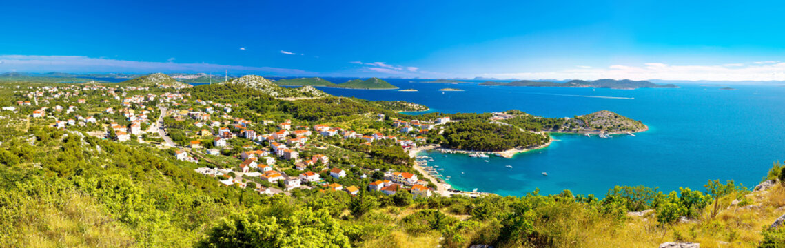 Drage Pakostanske panoramic aerial view