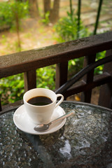 Coffee on a rainy day