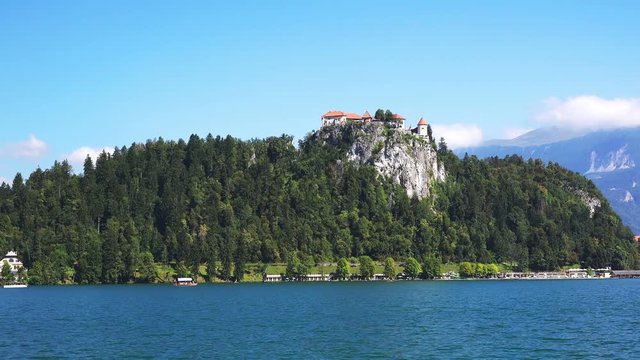 Old medieval castle above Bled lake in Slovenia