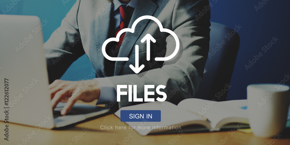 Poster files documents digital assets online website concept