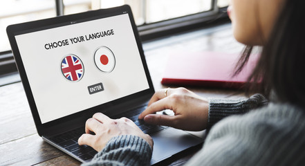 English Japanese Language Communication Concept