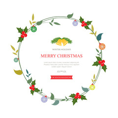 Christmas background of flower vintage design. Vector background
