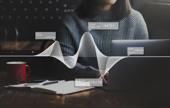 Woman Using Technology Graphic Interface Concept