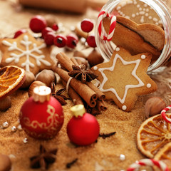 Fototapeta na wymiar baking christmas cookies