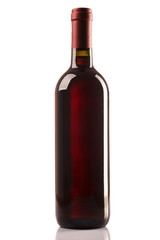 Red bottle isolated on white background