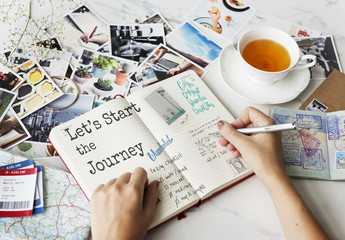 Let's Starrt The Journey Travel Concept