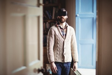 Man using virtual glasses