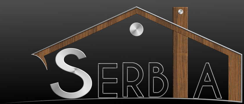 Serbia con profilo edificio metallo e legno