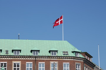 Die dänische Fahne in Kopenhagen