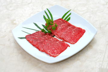 Fototapeta na wymiar Beef sliced japanese bbq