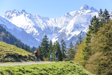 Fototapeta na wymiar Ausflug mit dem Fahrrad in den Bergen