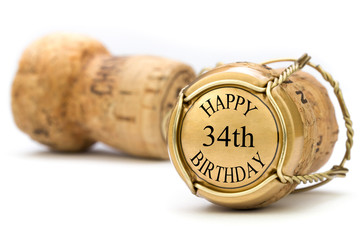 Happy 34th Birthday - Champagne