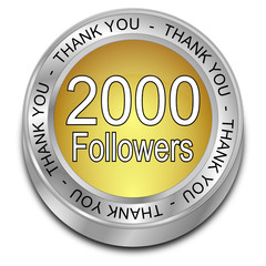 2000 Followers Thank you - 3D illustration