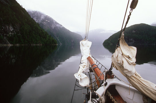 Central Coast Kynoch Inlet And Bowsprit Of Duen, British Columbia, Canada.