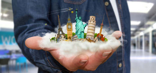 Man travelling the world