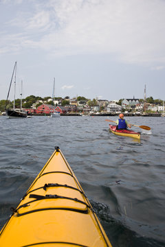 Sea kayaking in Lunenburg, Nova Scotia, Canada.