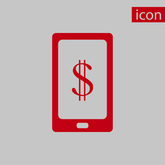 Smart phone with money dollars stock vector illustration flat design