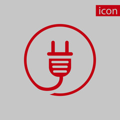 Plug vector icon stock vector illustration flat design