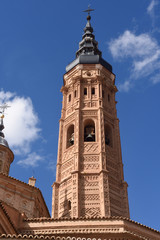 Fototapeta na wymiar Bell tower Collegiate church of Santa Maria la Mayor, Calatayud, Spain