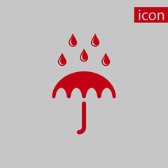 Umbrella vector icon. Rain protection symbol. Flat design style