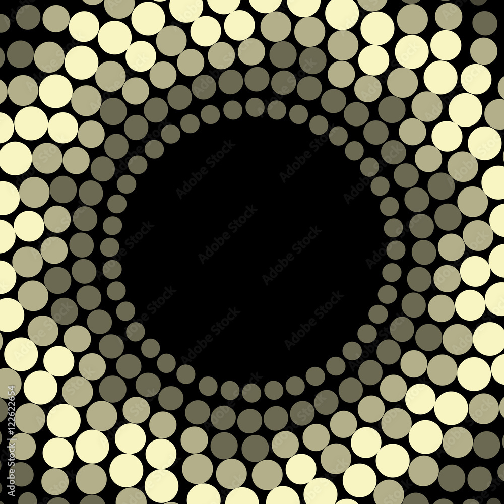 Aufkleber vector geometric pattern. modern texture wreath in golden color. simple dotted design. abstract back