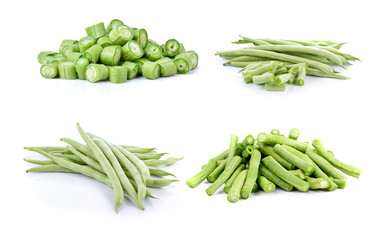 Yard Long bean on white background