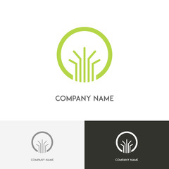 Nature logo - green tree symbol on the white background