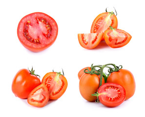 fresh tomatoes isolated on white background