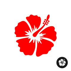 Hibiscus red flower illustration