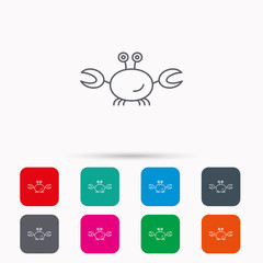 Crab icon. Cancer shellfish sign.
