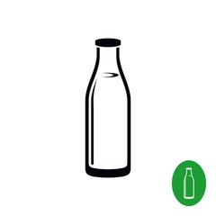 Milk bottle simple black illustration.