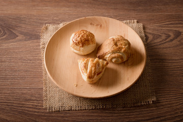 Cookies on the wooden plate