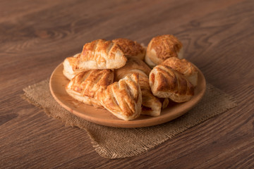 Cookies on the wooden plate
